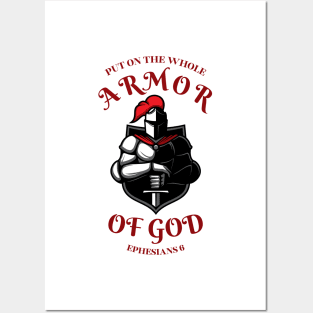 PUT ON THE WHOLE ARMOR OF GOD/MAROON Posters and Art